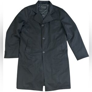 C322 J.Hilburn Custom Wool Driving Coat Black Men’s sz M Luxury Modern Overcoat